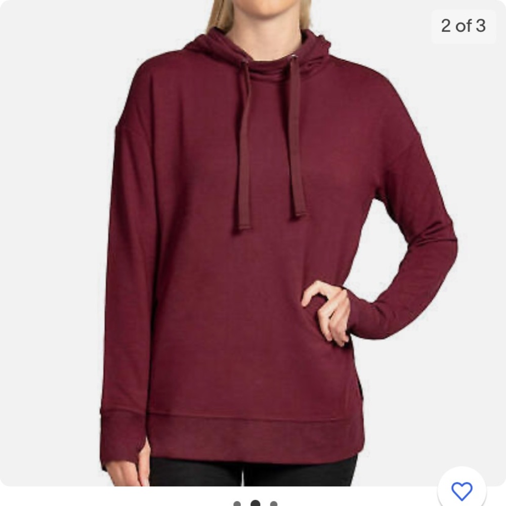 Active Life Modal Hoodie Tunic with Thumb Holes Maroon
